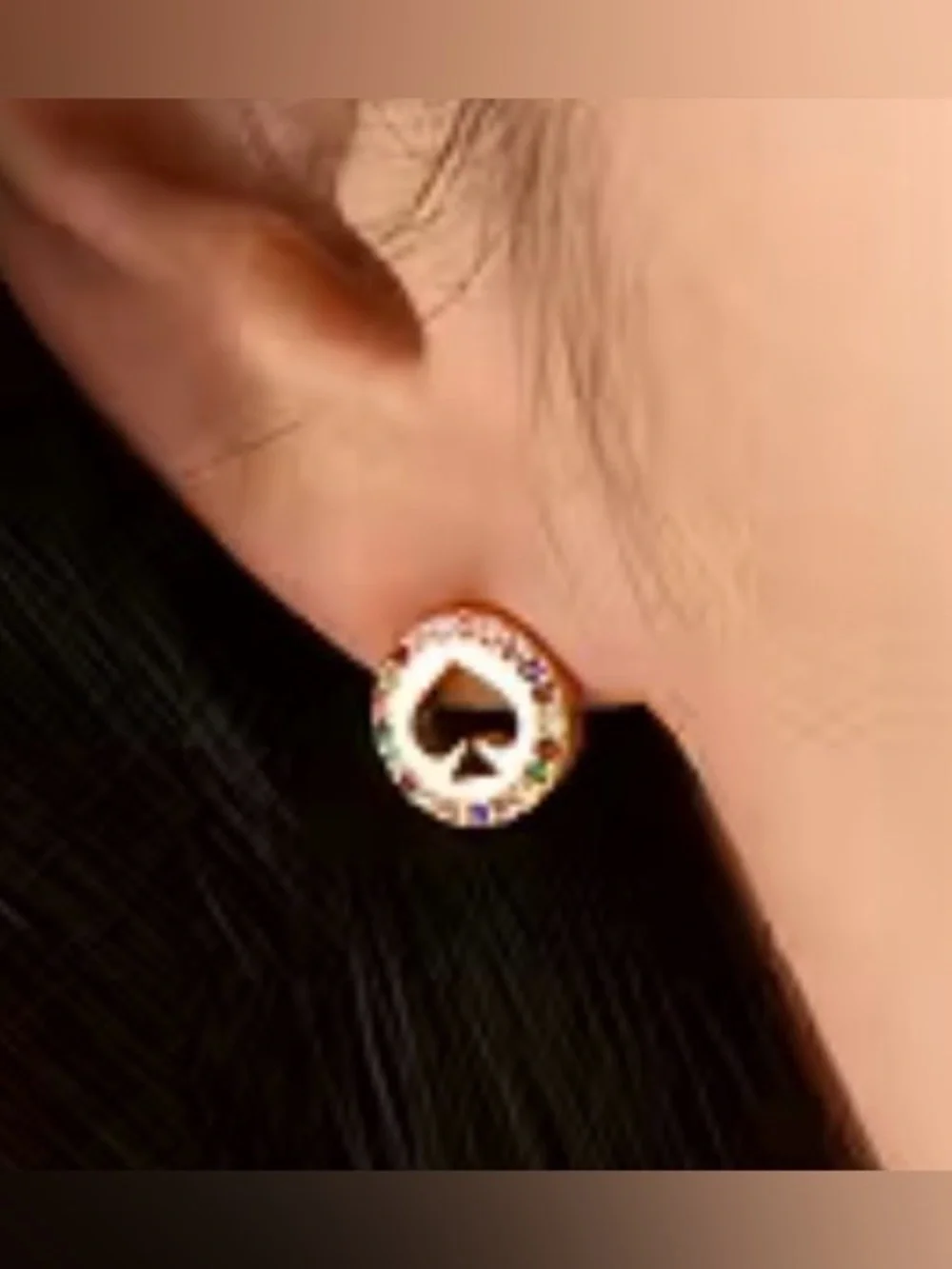 Kate Spade Spot The Spade Pave Halo Spade Studs. Multi-colored. NWT